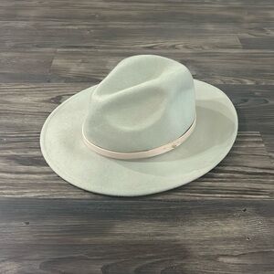 Free People Wythe Leather Band Felt Hat in color Sage